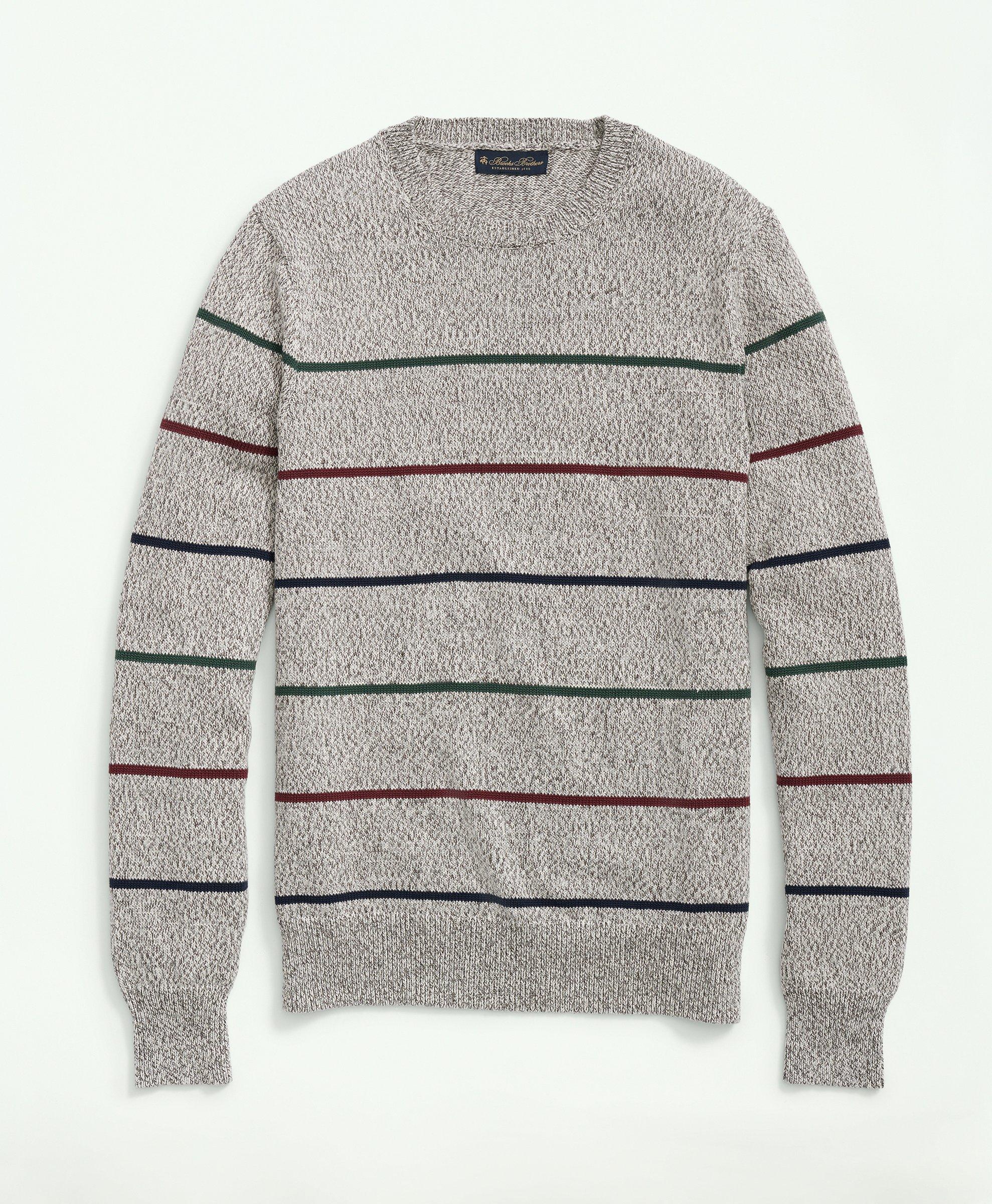 Supima® Cotton Crewneck Striped Sweater, image 1