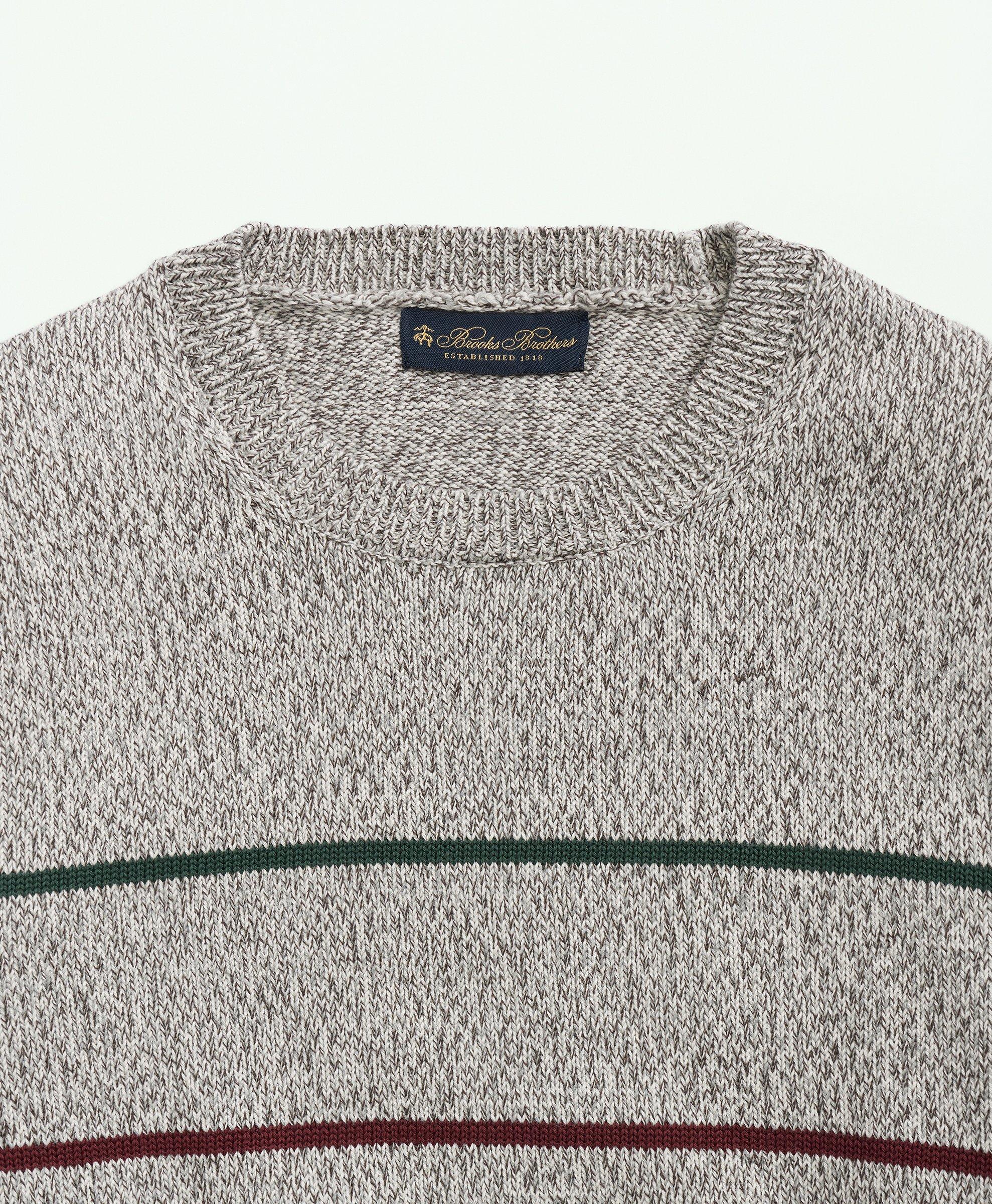 Supima® Cotton Crewneck Striped Sweater, image 2