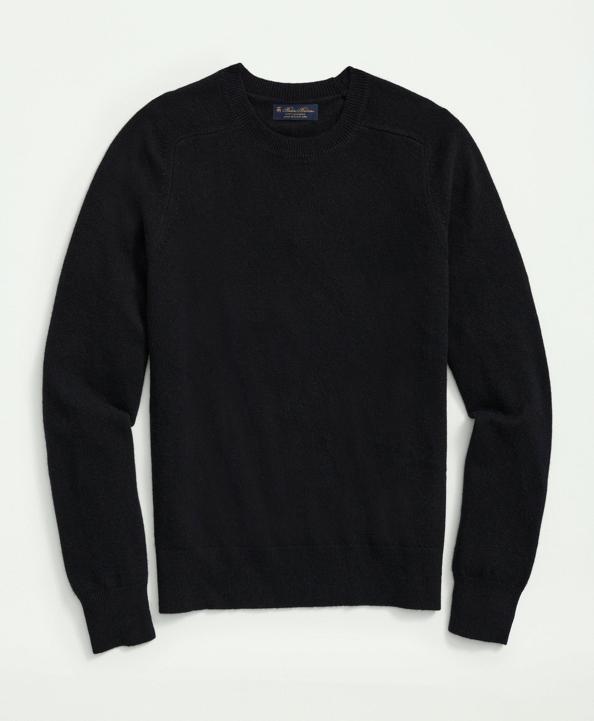 3-Ply Cashmere Crewneck Saddle Shoulder Sweater, image 1