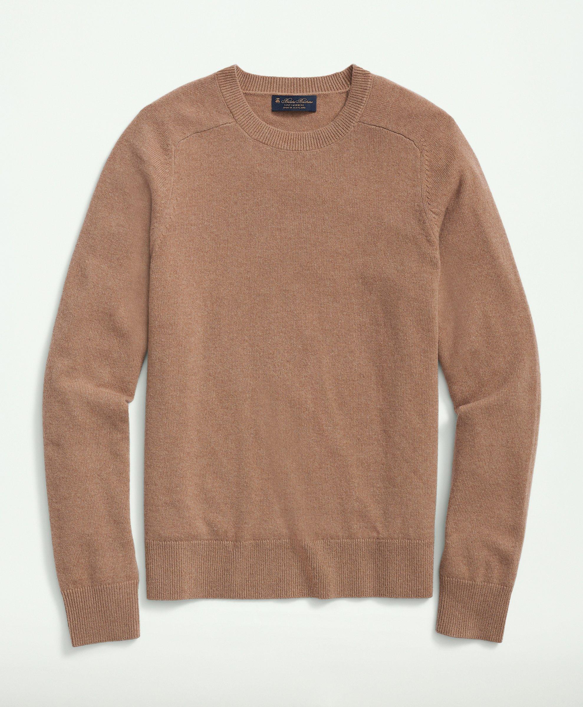 3-Ply Cashmere Crewneck Saddle Shoulder Sweater