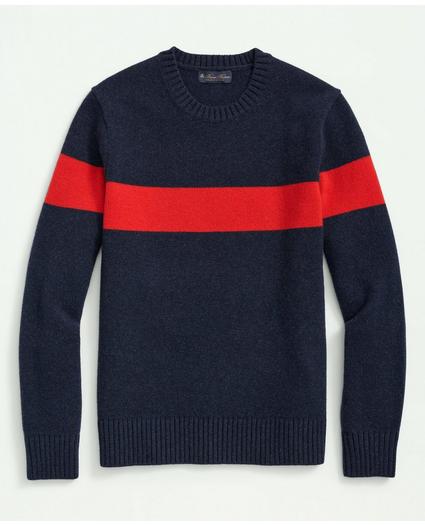 Lambswool Crewneck Chest Striped Sweater, image 1