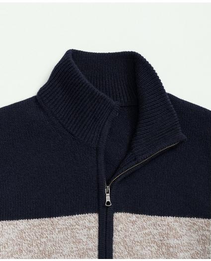 Merino Wool Striped Half-Zip Sweater, image 3