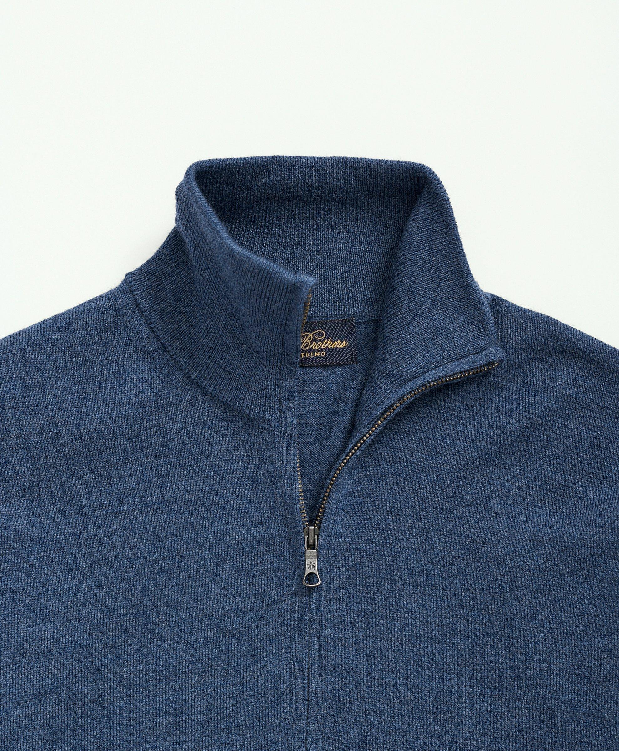 Fine Merino Wool Half-Zip Sweater, image 2