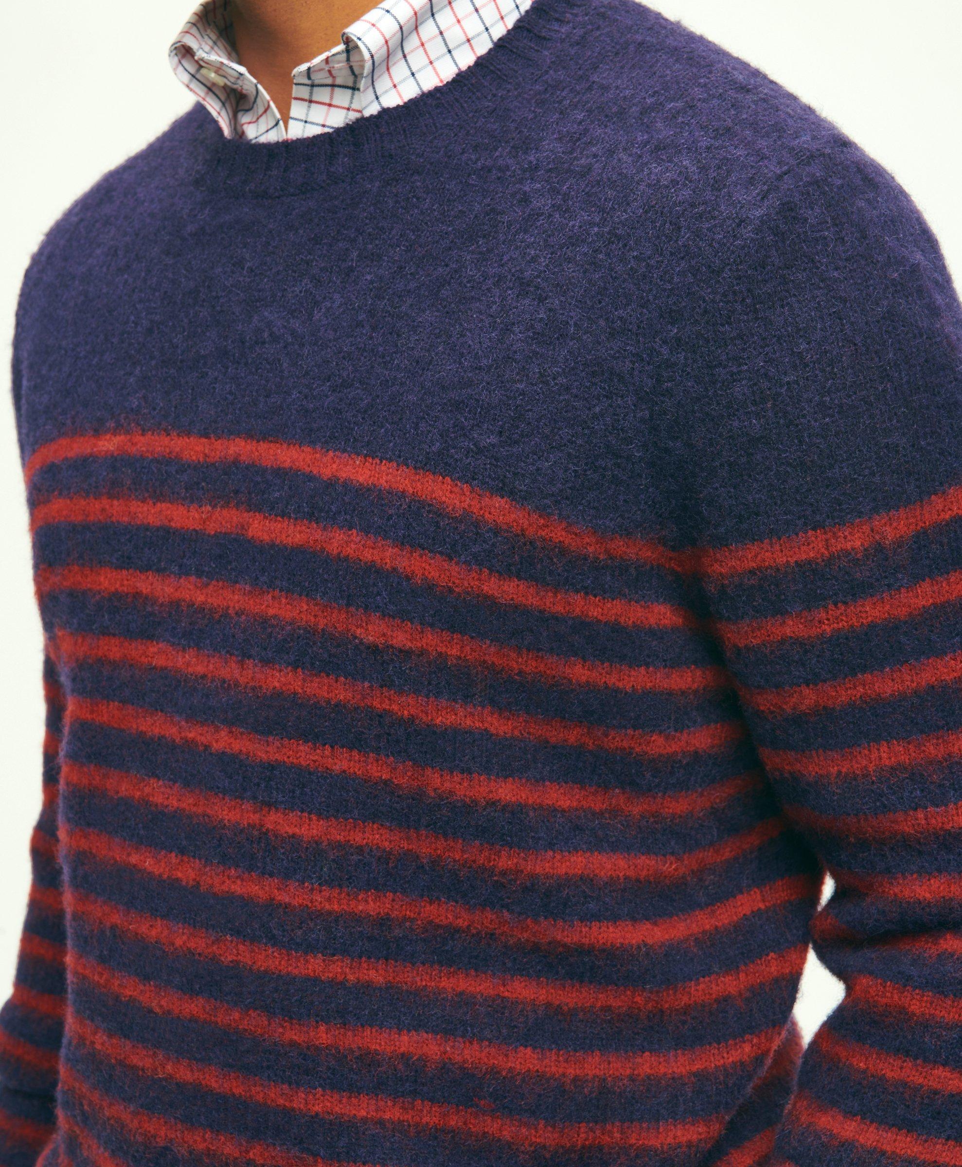 Blue Round Neck Sweater With Line Bars