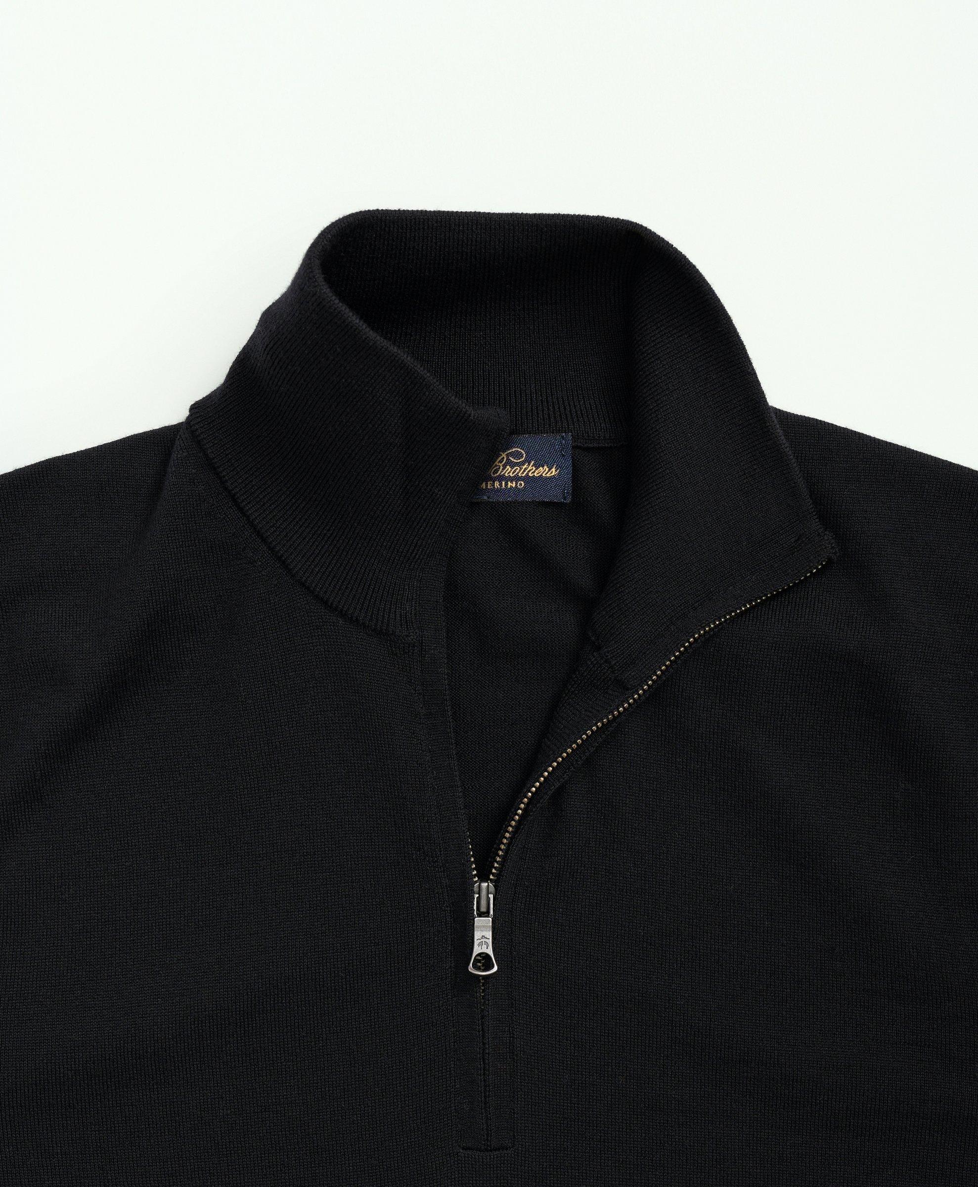 Slim Fit Merino Wool-Blend Half Zip Sweater - Navy - Mens from