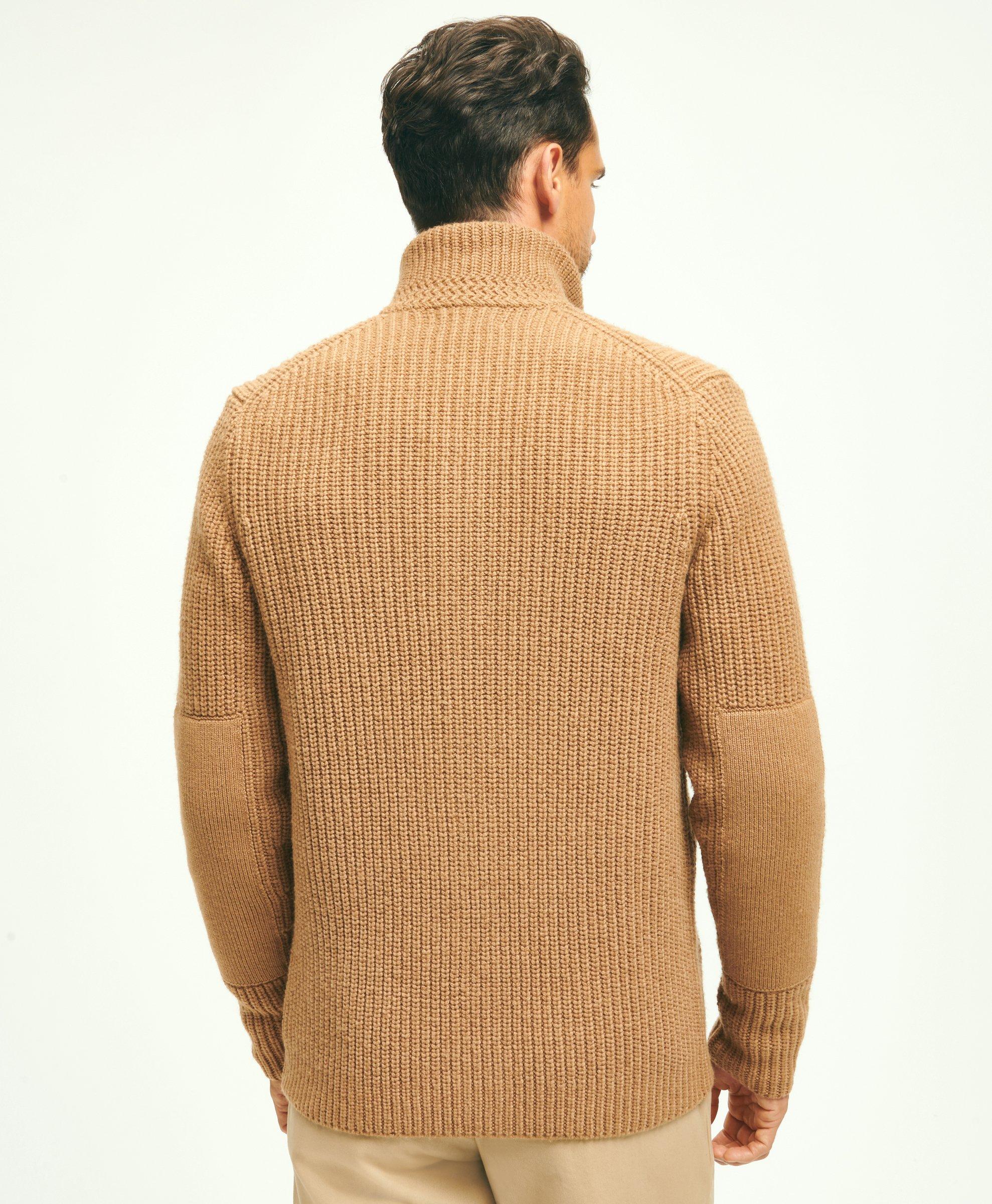 Camel Hair Stand Collar Cardigan