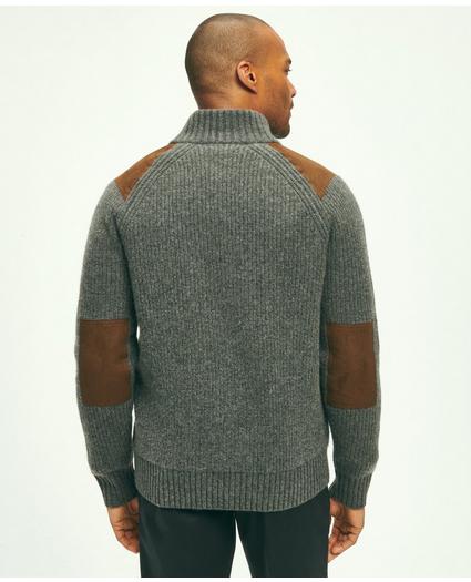 Lambswool Ribbed Half-Zip Military Sweater, image 3
