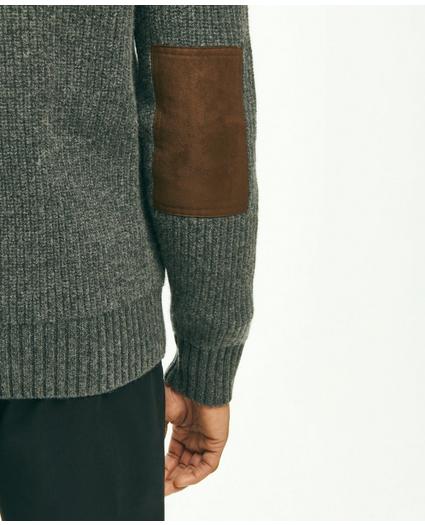 Lambswool Ribbed Half-Zip Military Sweater, image 4