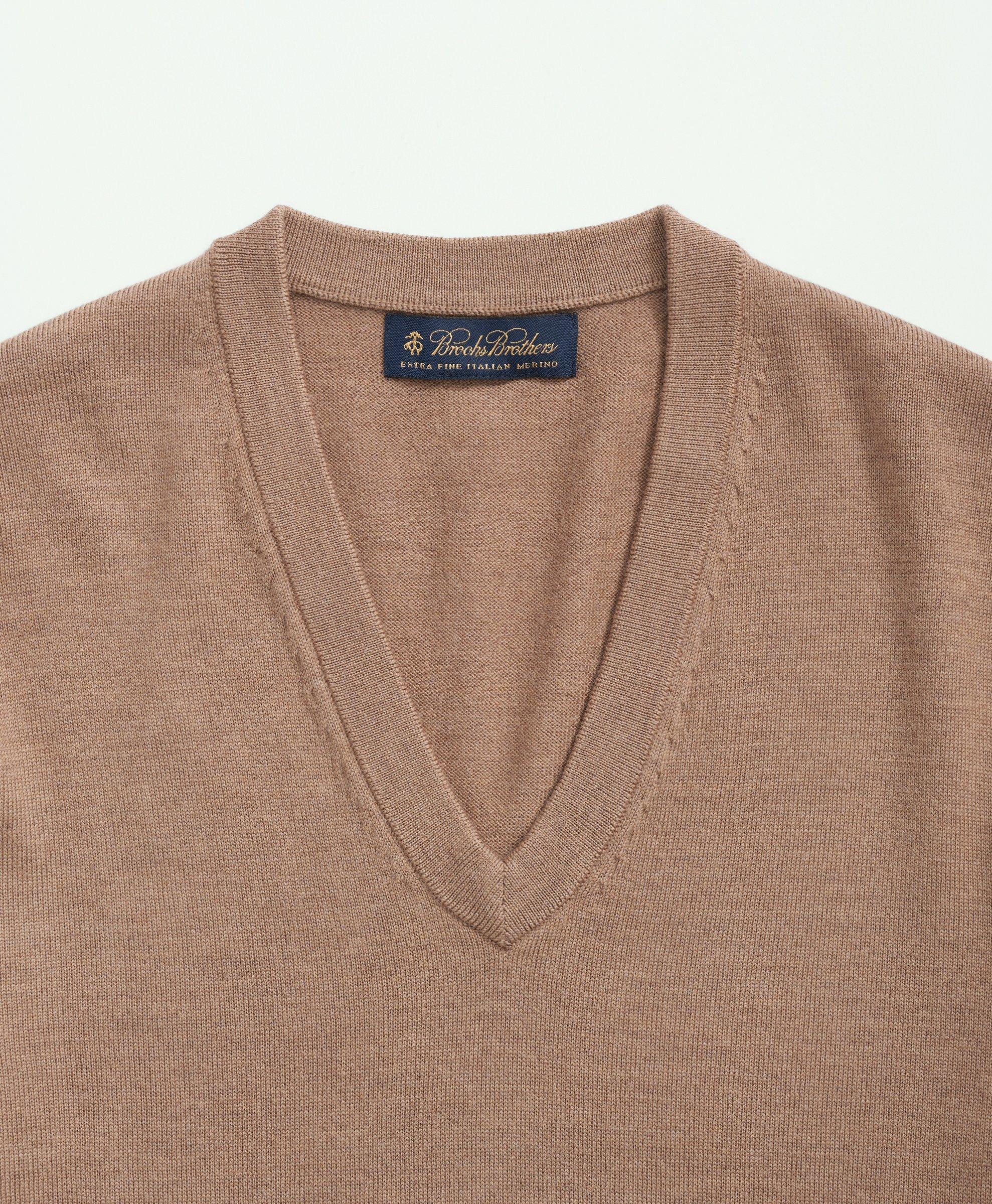 Camel, Cashmere Merino Classic V Neck Cardigan