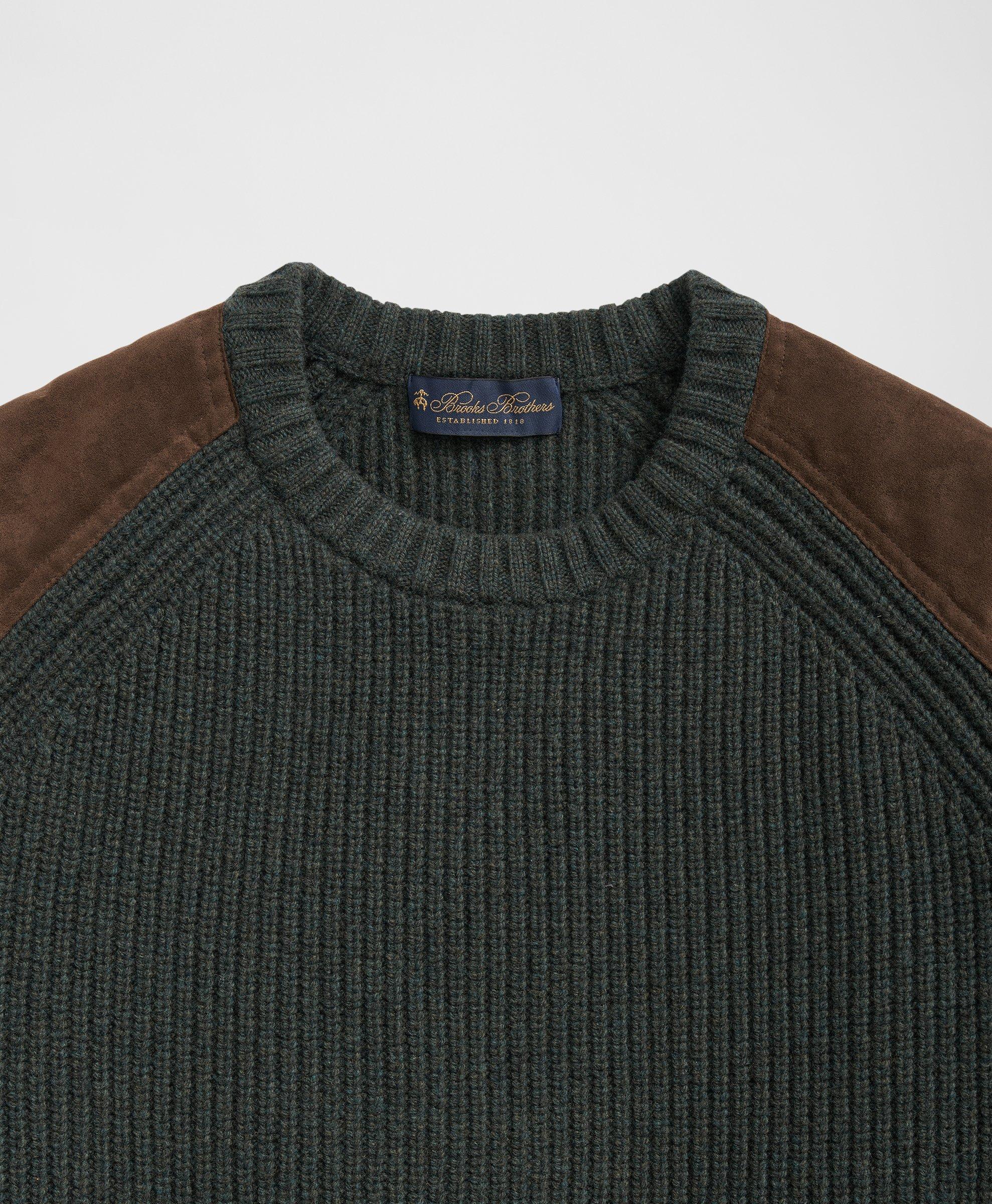 Military Elbow Patch Sweater in Merino Wool Cashmere