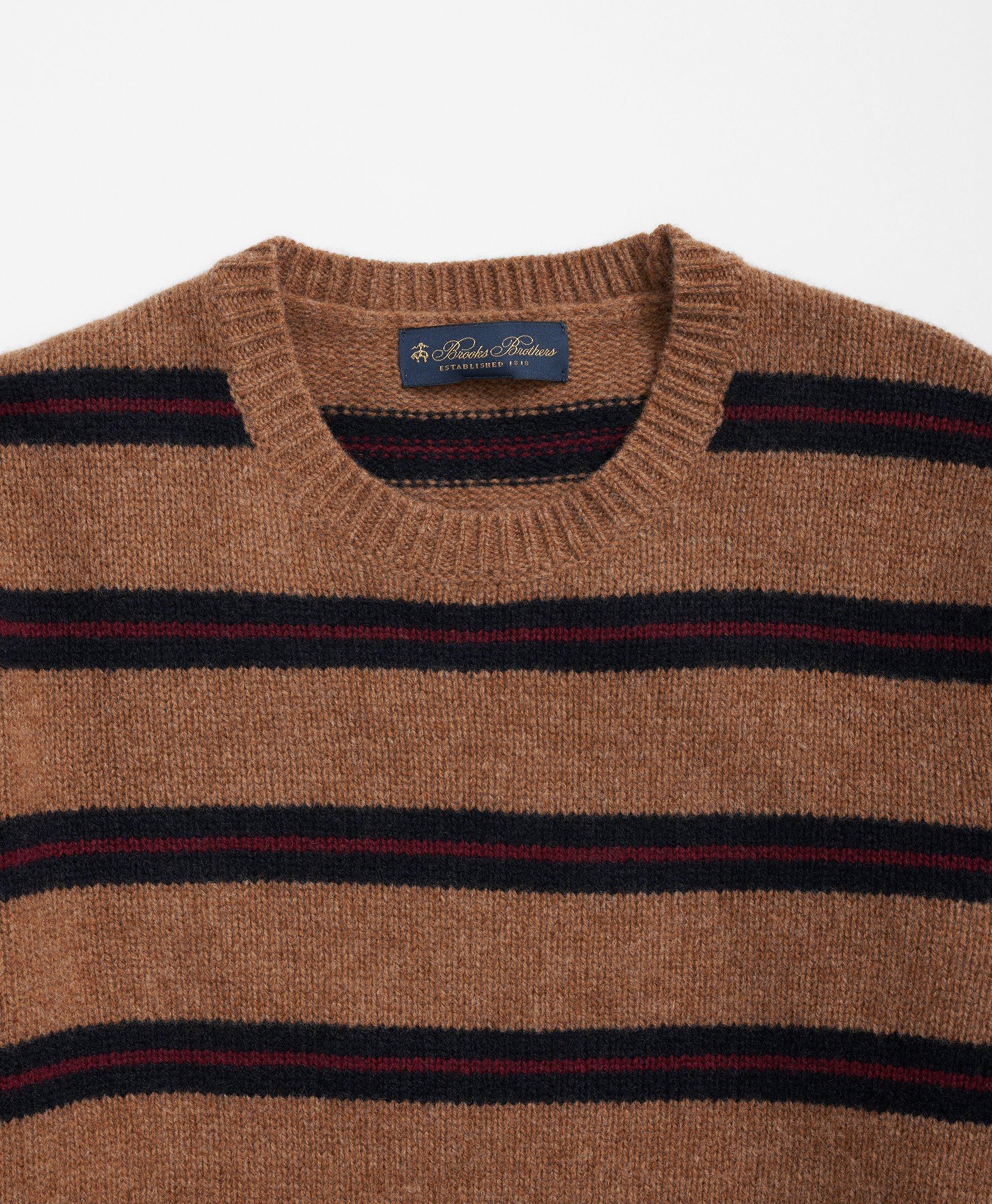 Elbow Patch Striped Sweater in Lambswool