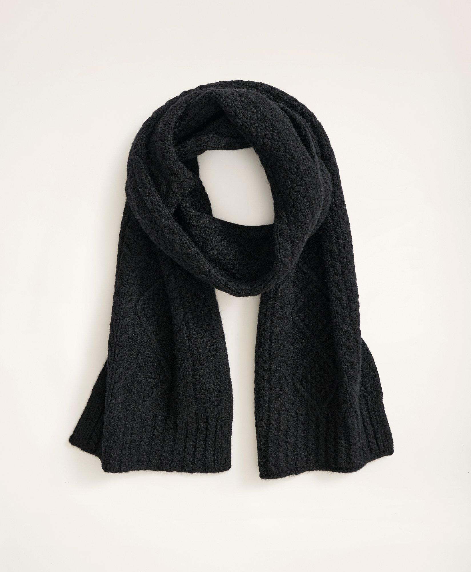 Cable knit Aran Scarf Charcoal Marl