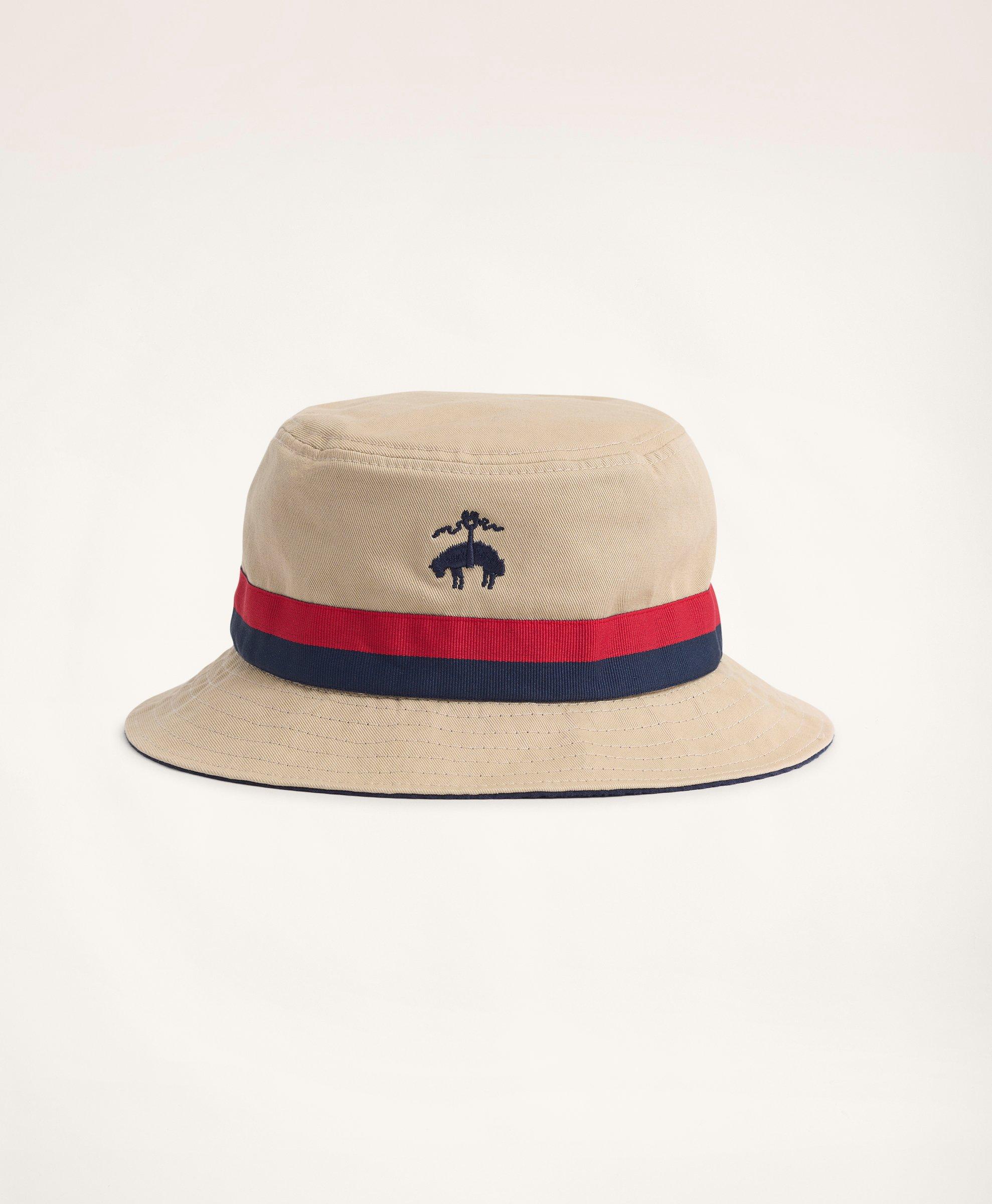 Cute and Fun Polo Bucket Hat  White Khaki Navy Bucket Hat