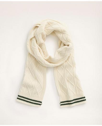 Lambswool Cable Knit Scarf, image 1
