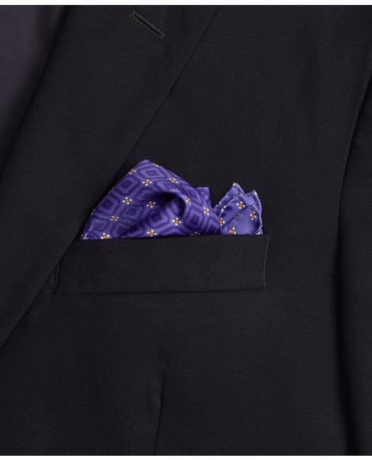 2 BROOKS BROTHERS Silk Pocket Square Handkerchief 100% Silk NWOT $110 New 