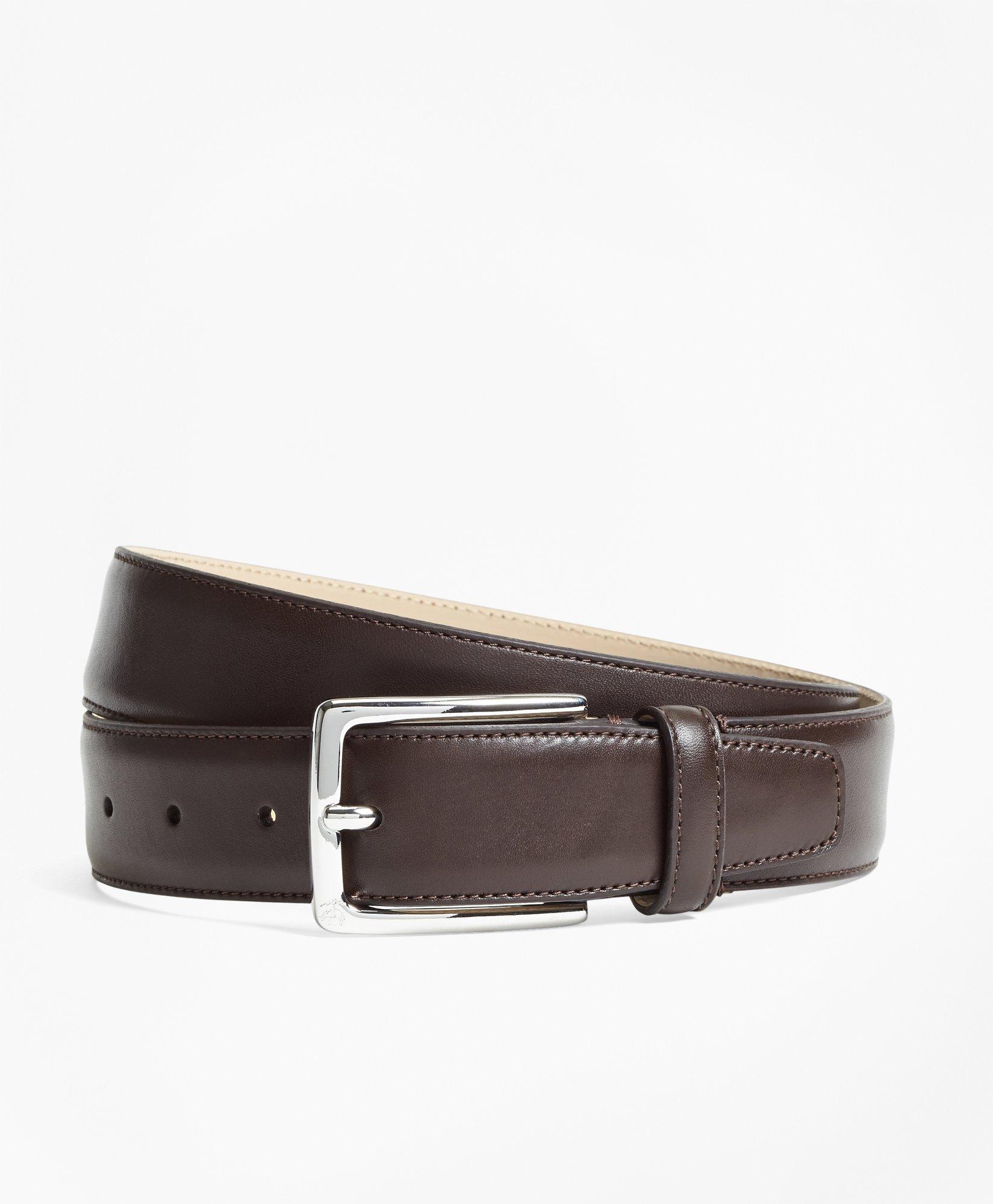 Brooks Brothers Men's Braided Cotton Leather Tab Belt
