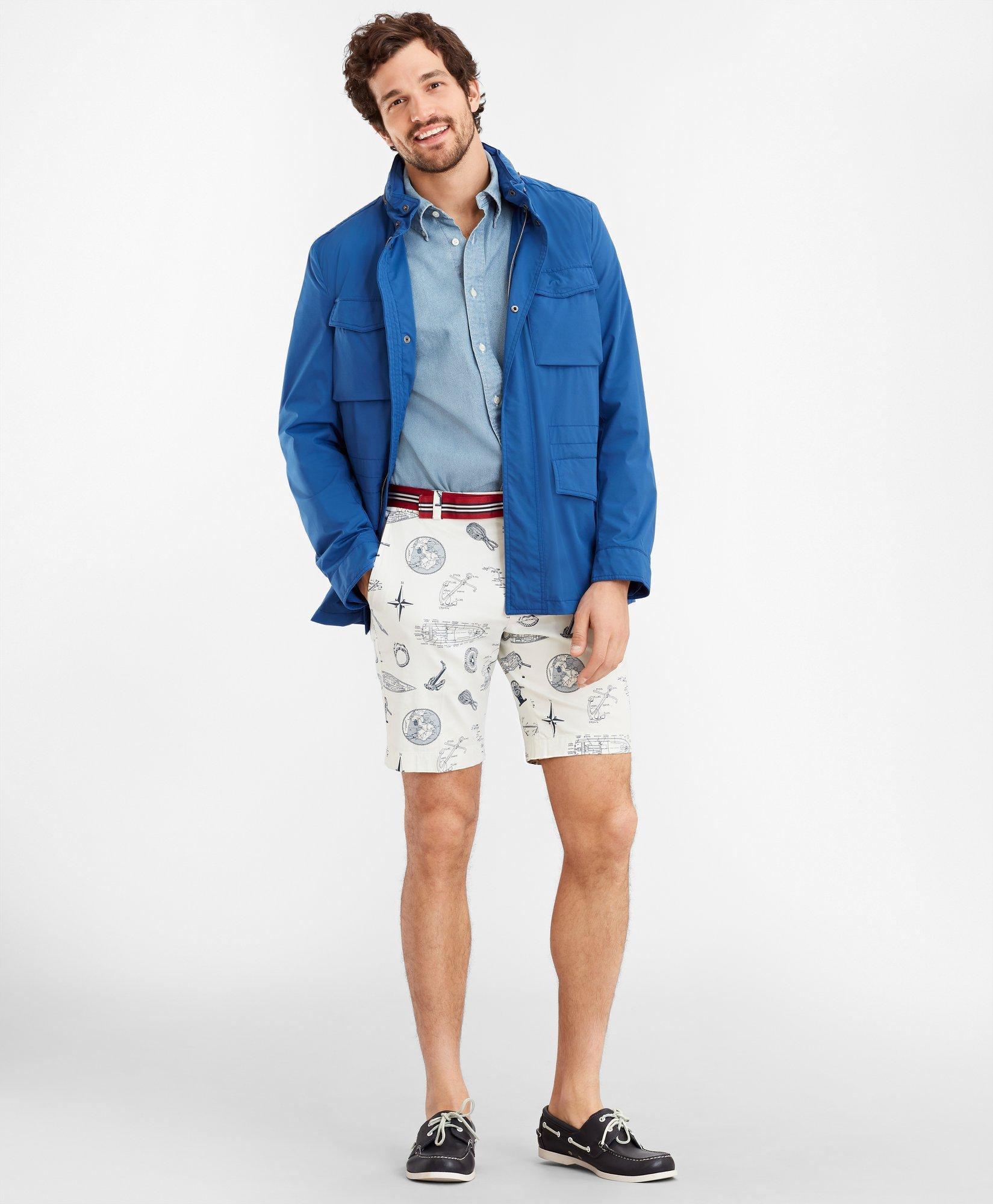 Nautical Printed Silk Shorts