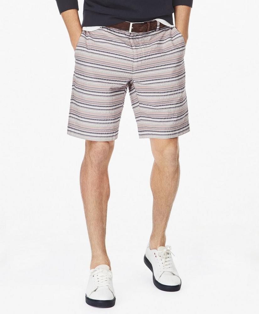 Multi-Stripe Seersucker Shorts