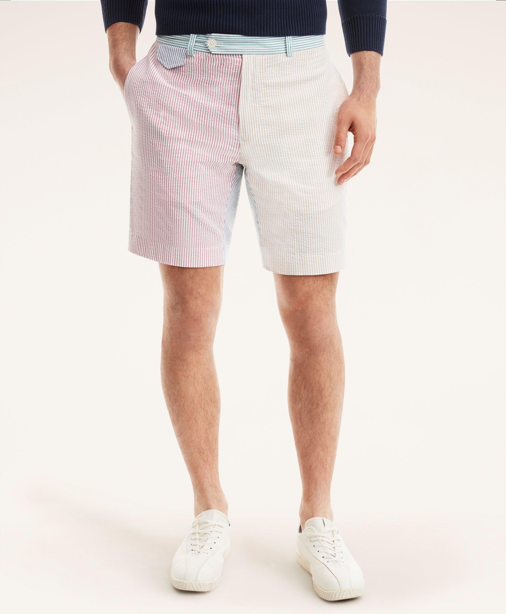 Cotton Seersucker Fun Stripe Shorts
