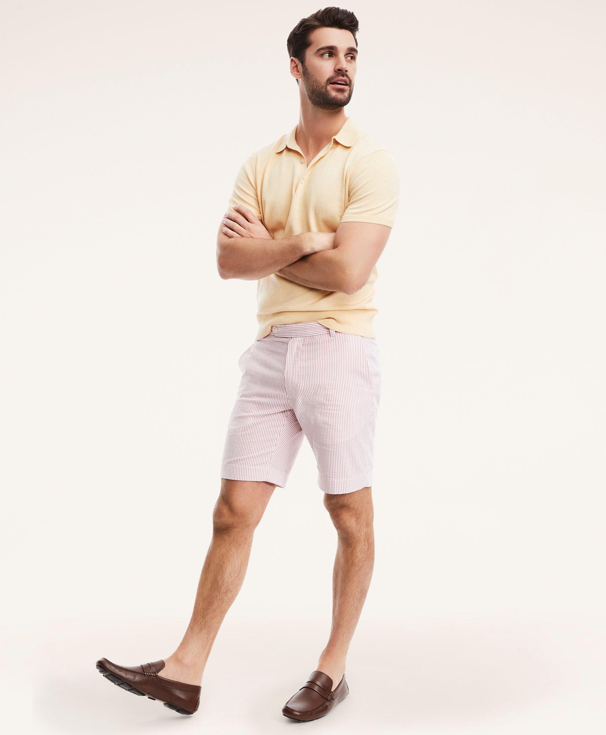 Brooks Brothers Men's Stretch Cotton Seersucker Fun Stripe Shorts | Size 36 - Shop Holiday Gifts and Styles