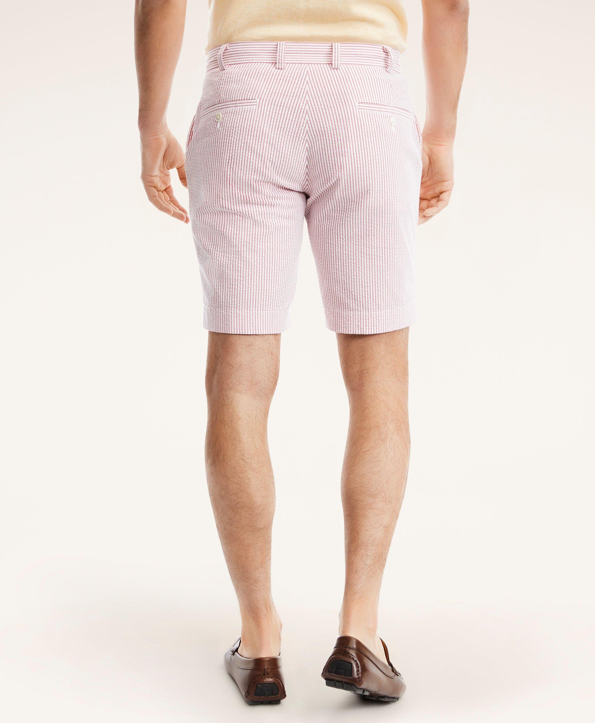 Pink seersucker shorts sale