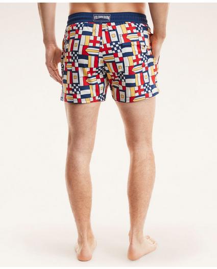 Brooks Brothers Et Vilebrequin Moorise Swim Trunks in the Mixed Signals Print, image 3