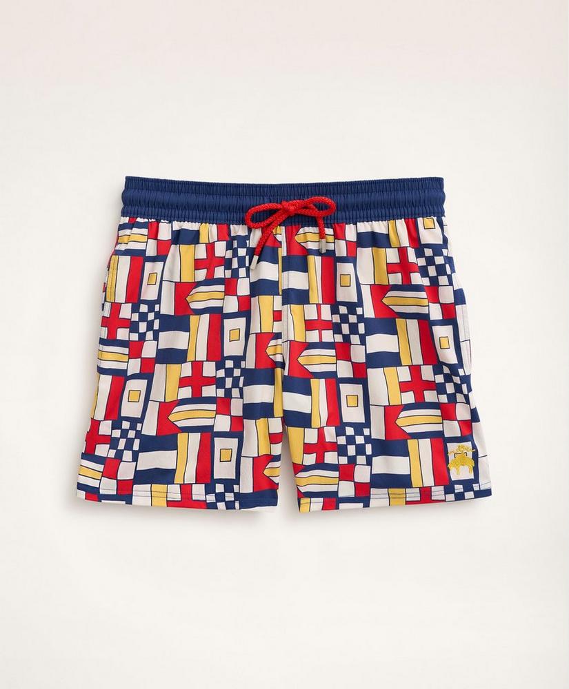 Brooks Brothers Et Vilebrequin Moorise Swim Trunks in the Mixed Signals Print, image 5