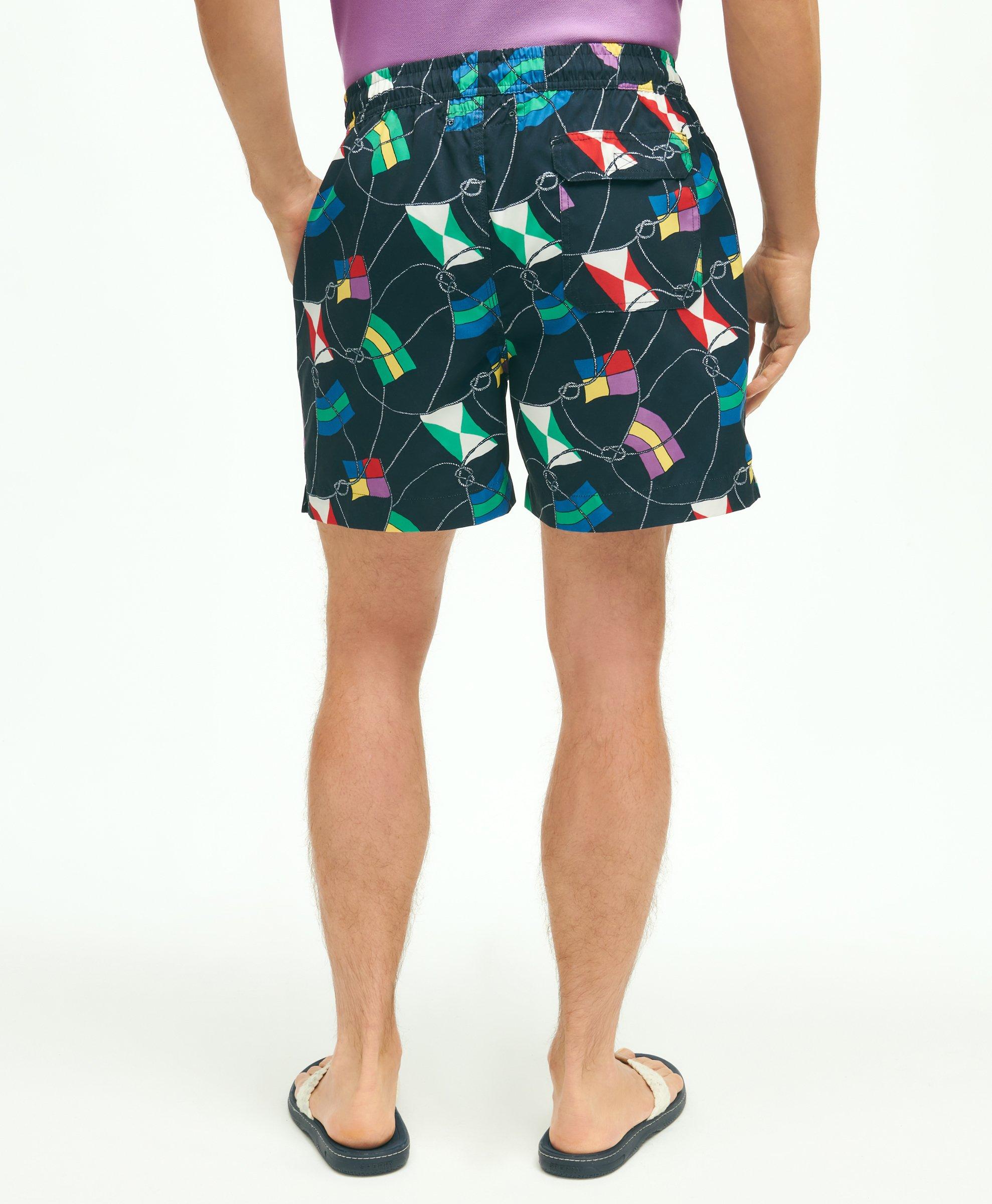 Fun Colorful Patterned Men's Flat Front Chino Shorts in Novelty Prints