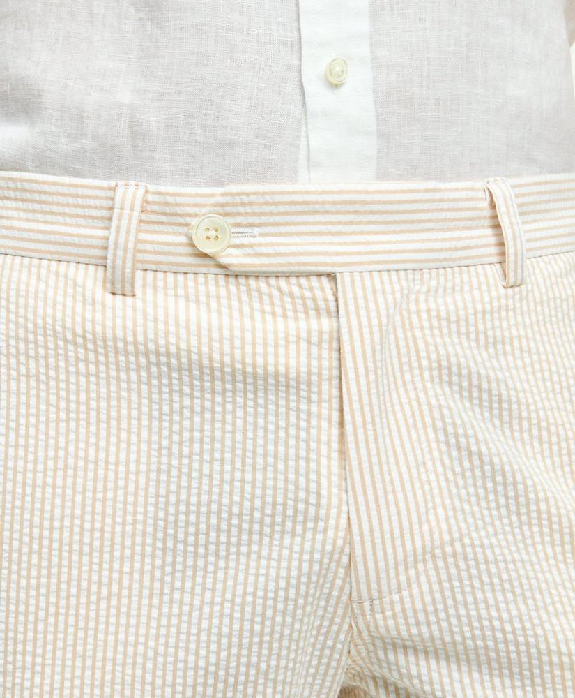 Washed Stretch Cotton Seersucker Shorts, image 2