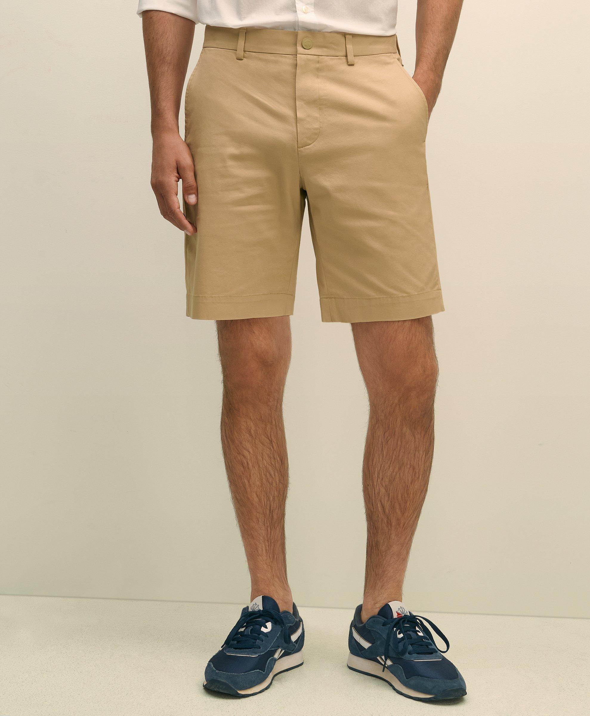 Brooks Brothers Big & Tall 10" Flat Front Stretch Advantage Chino Shorts | British Khaki | Size 50 In Light Beige