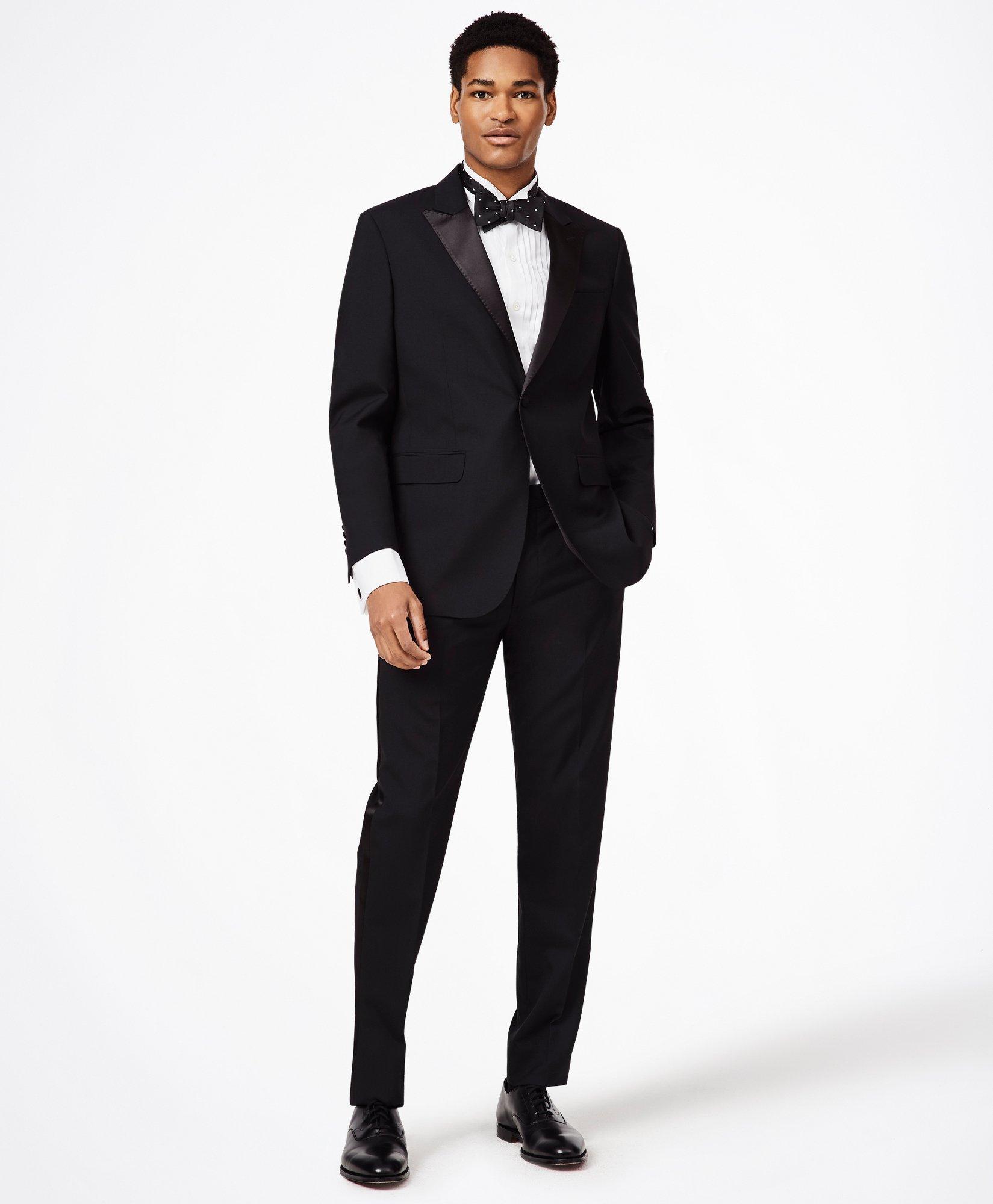 Brooks Brothers Milano-Fit Wool Tuxedo Pants