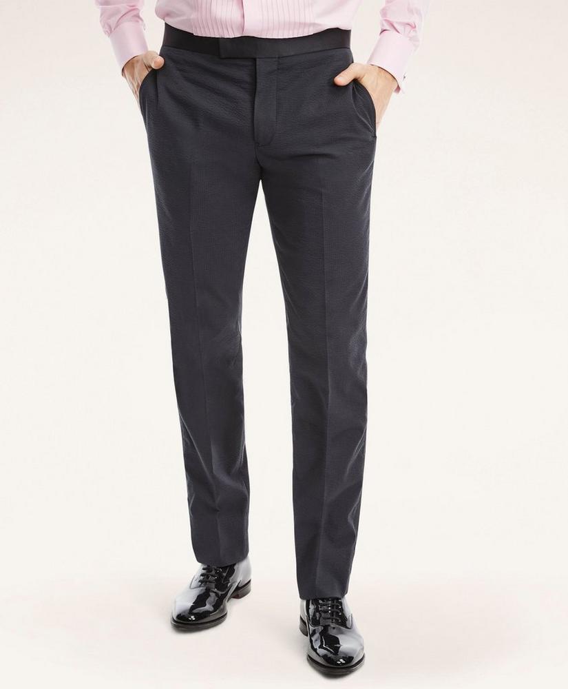 Regent Regular-Fit Stretch Cotton Seersucker Tuxedo Pants, image 1