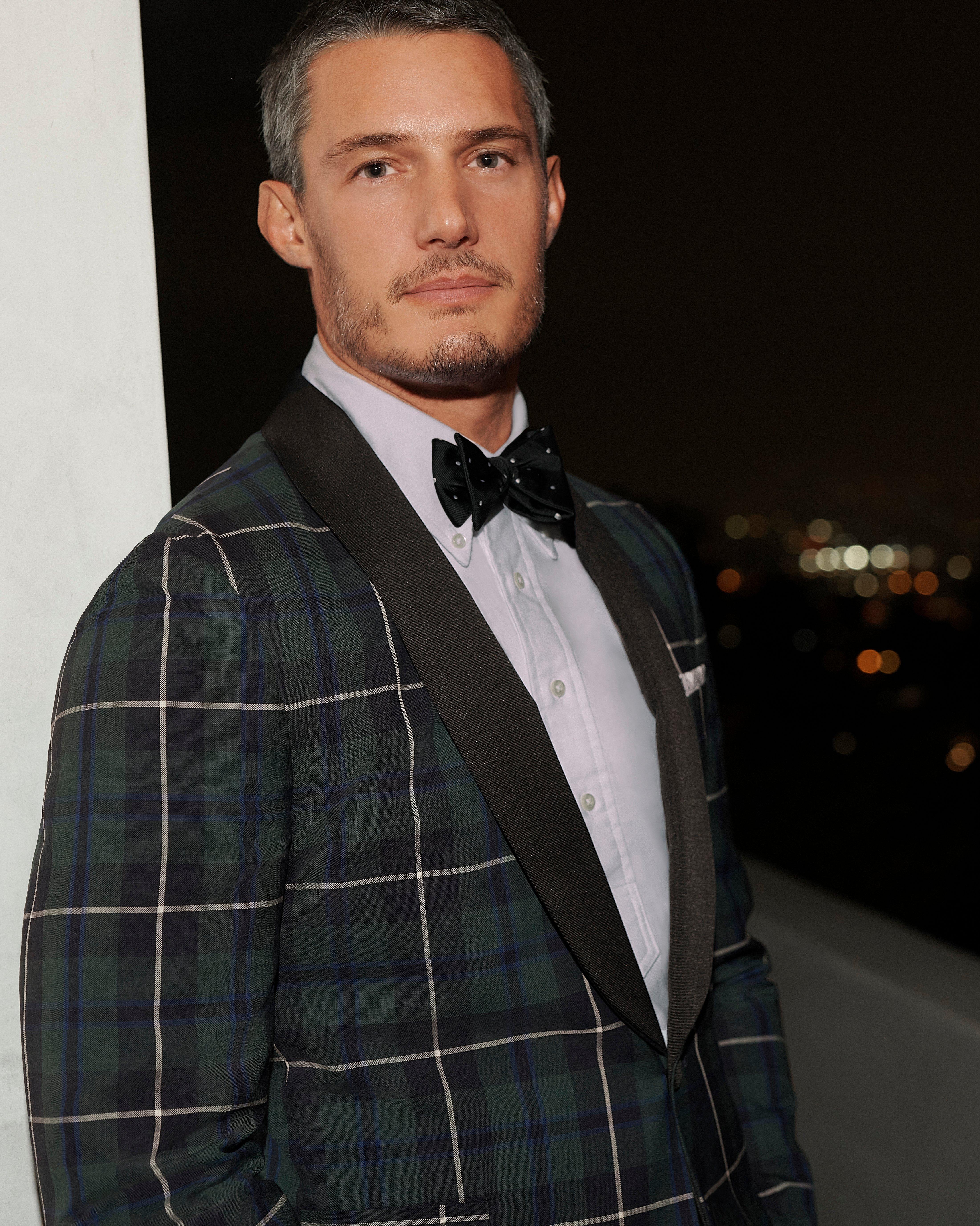 Black watch plaid outlet tuxedo jacket