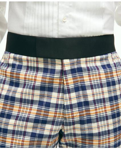 Regent Fit Cotton Madras Tuxedo Pants, image 3