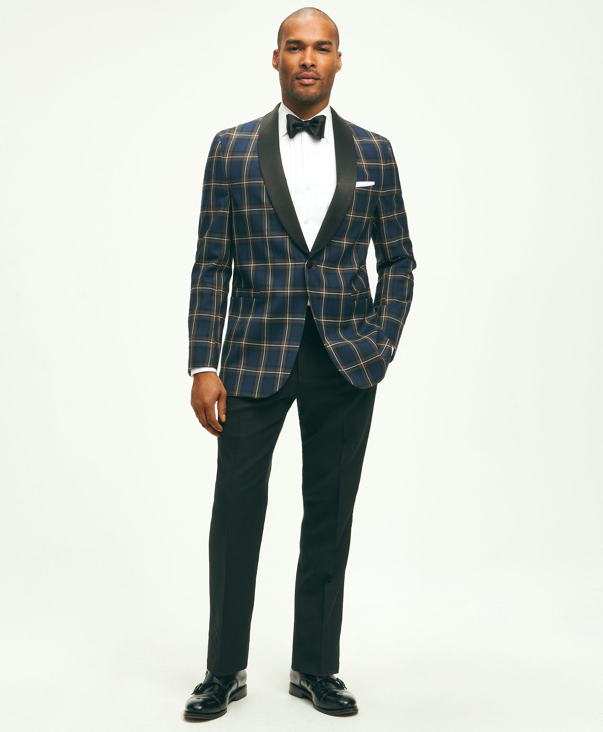 Navy tartan blazer best sale