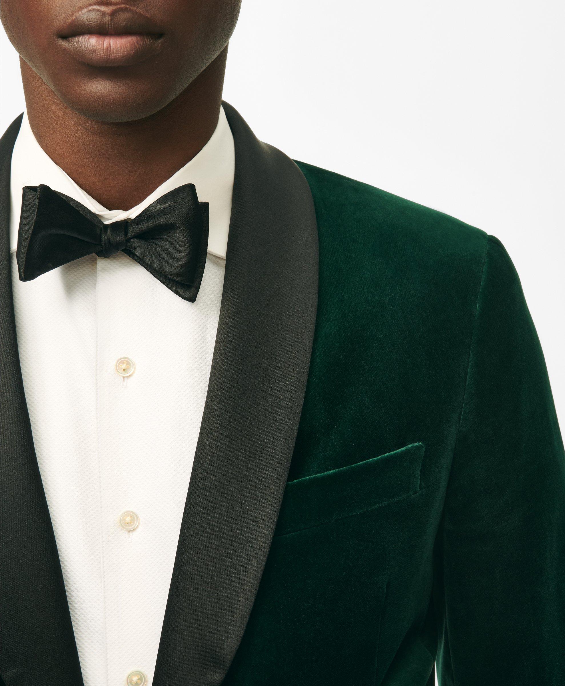 Classic Fit Dinner Jacket in Green Velvet