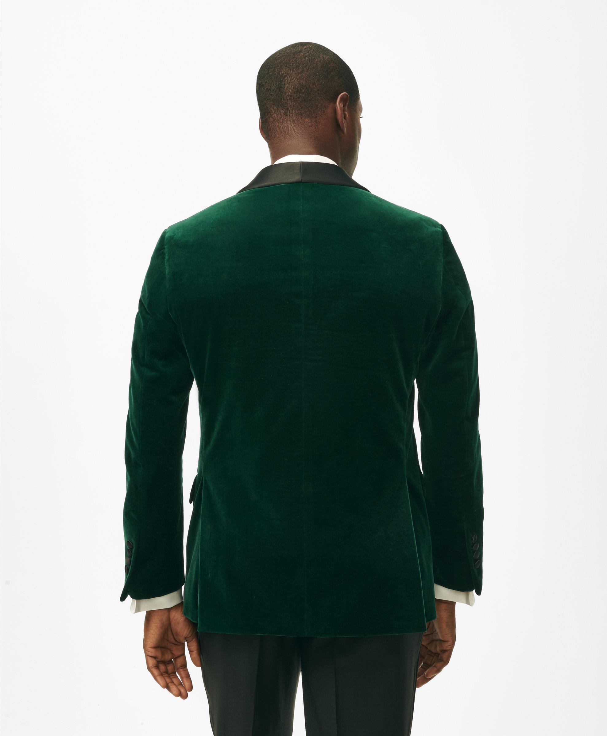 Classic Fit Dinner Jacket in Green Velvet