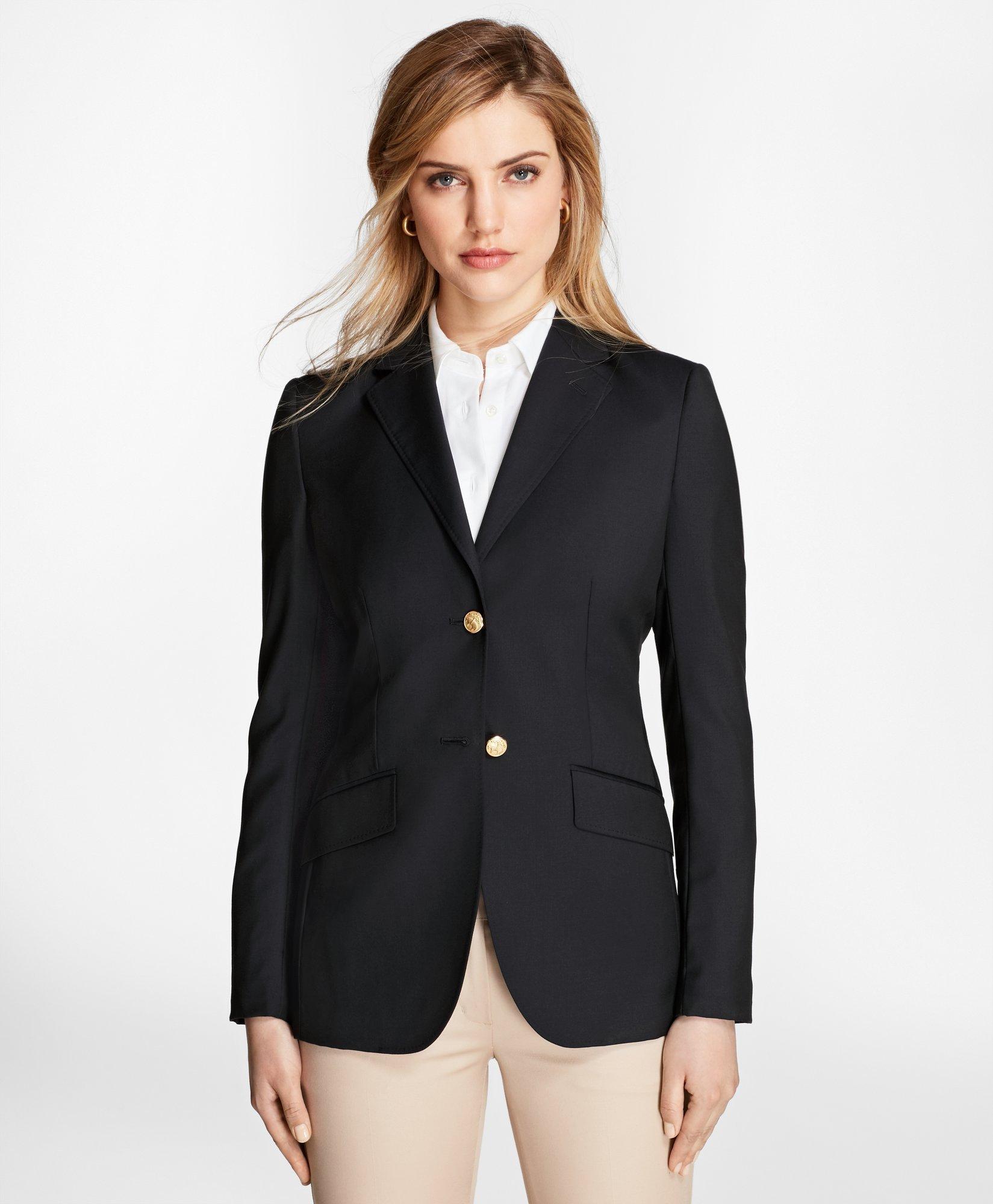 Brooks Brothers Women's Wool Two-Button Blazer | Navy | Size 12