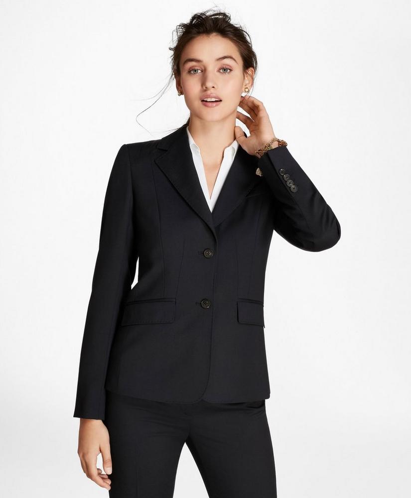 Classic Women's coat made of Italian Navy wool with three buttons