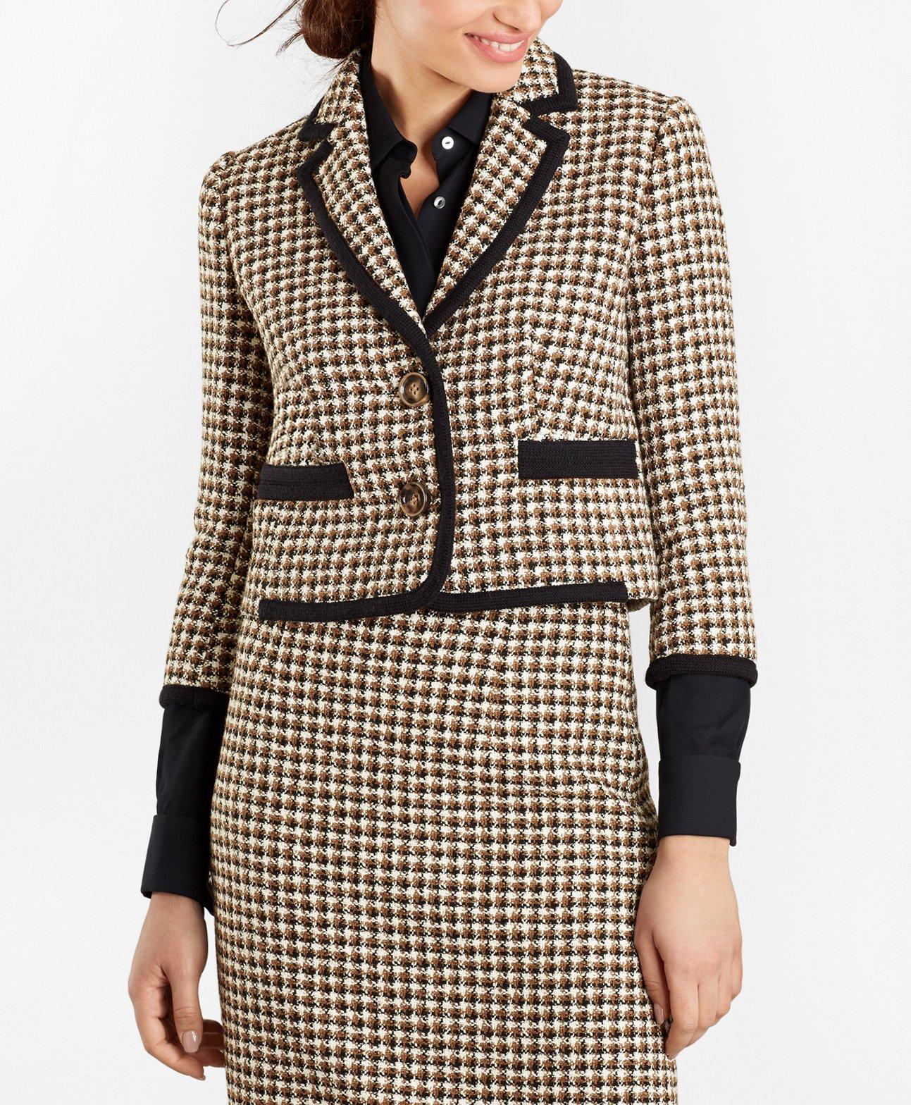 Dane Fashion Women's Petite Tweed Jacket