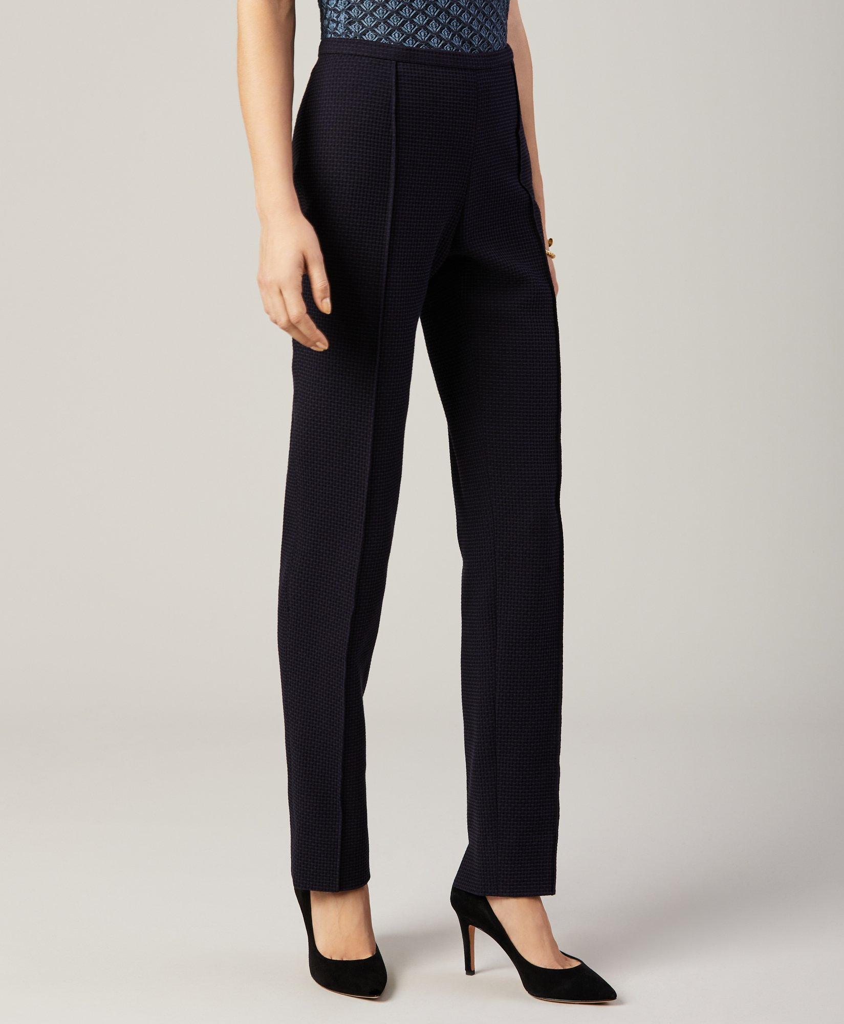 Petite Jacquard Slim-Fit Pants