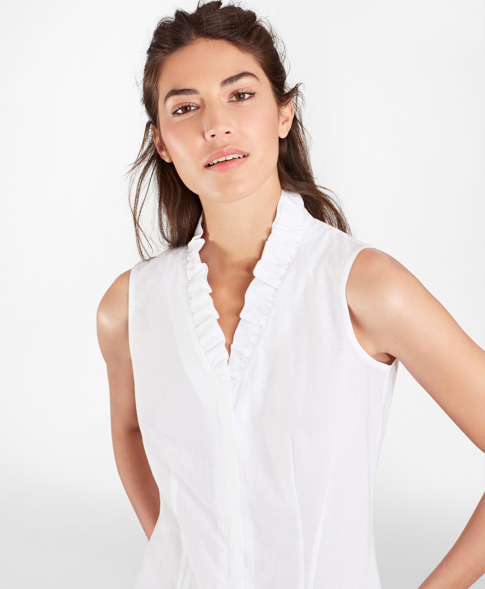 petite sleeveless blouse