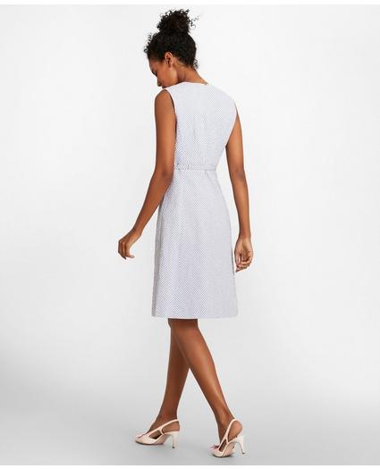 Petite Striped Stretch Cotton Seersucker Dress, image 4