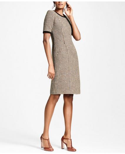 Petite Checked Tweed A-Line Dress, image 1