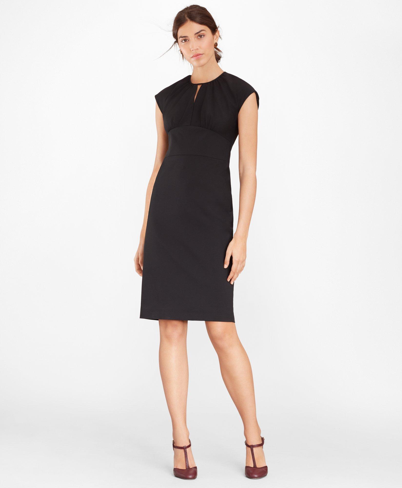 Petite Stretch Wool Cap Sleeve Sheath Dress