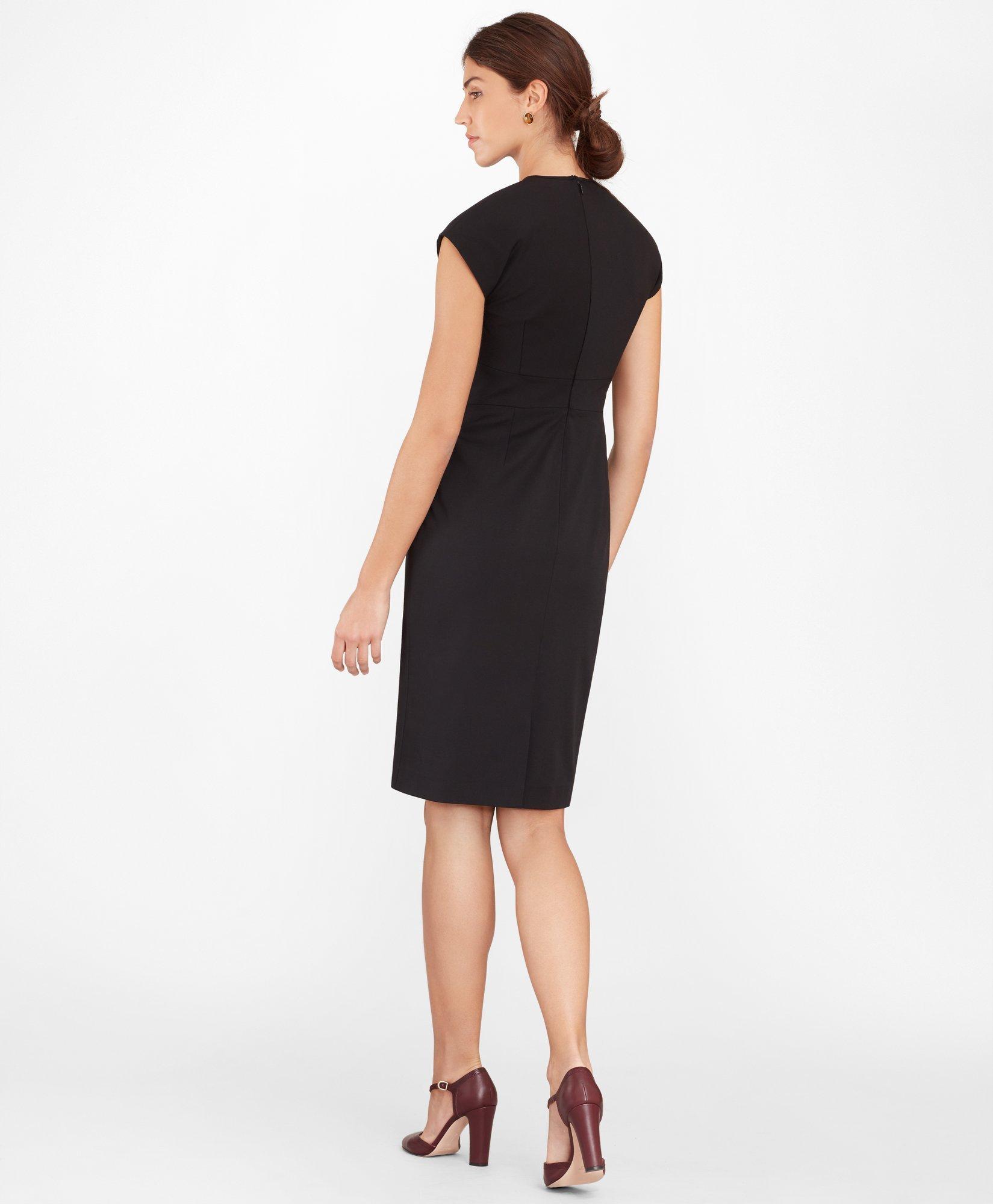 Petite Stretch Wool Cap Sleeve Sheath Dress