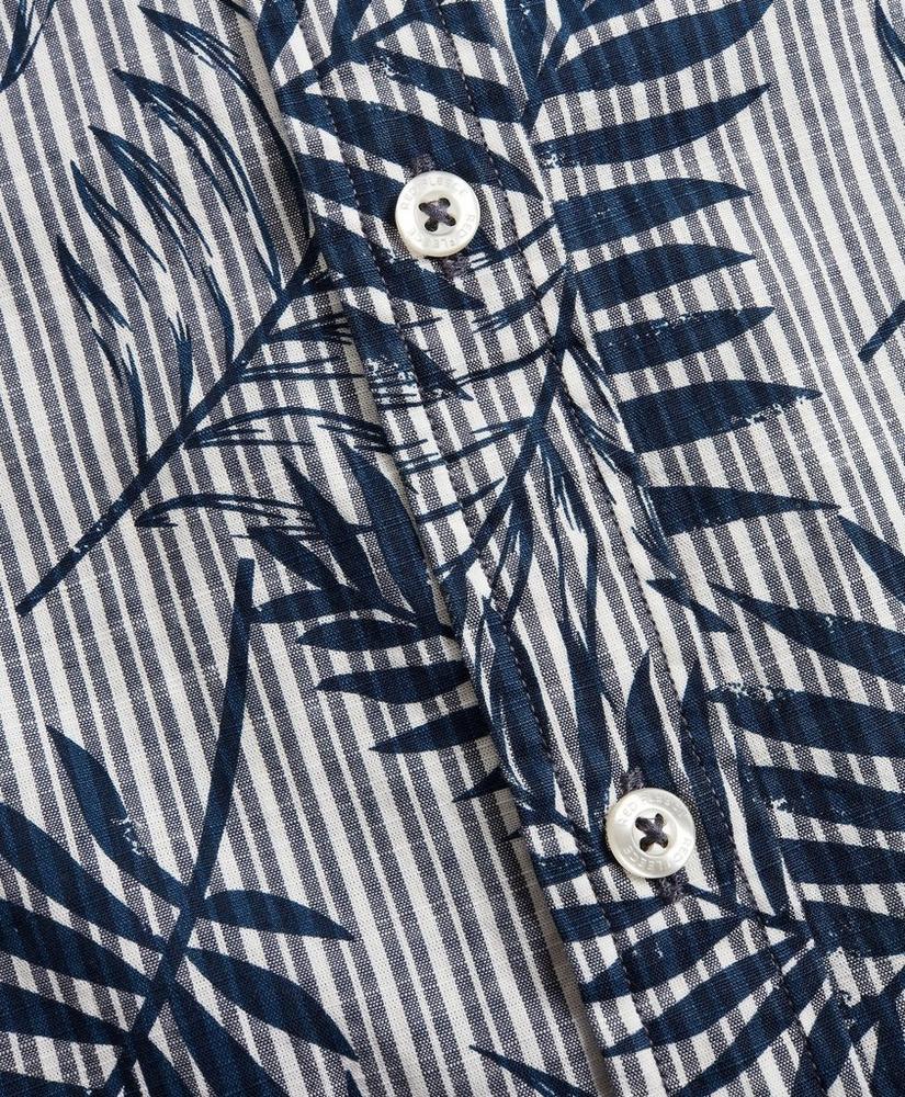 Indigo Striped Palm Print Shirt, image 5