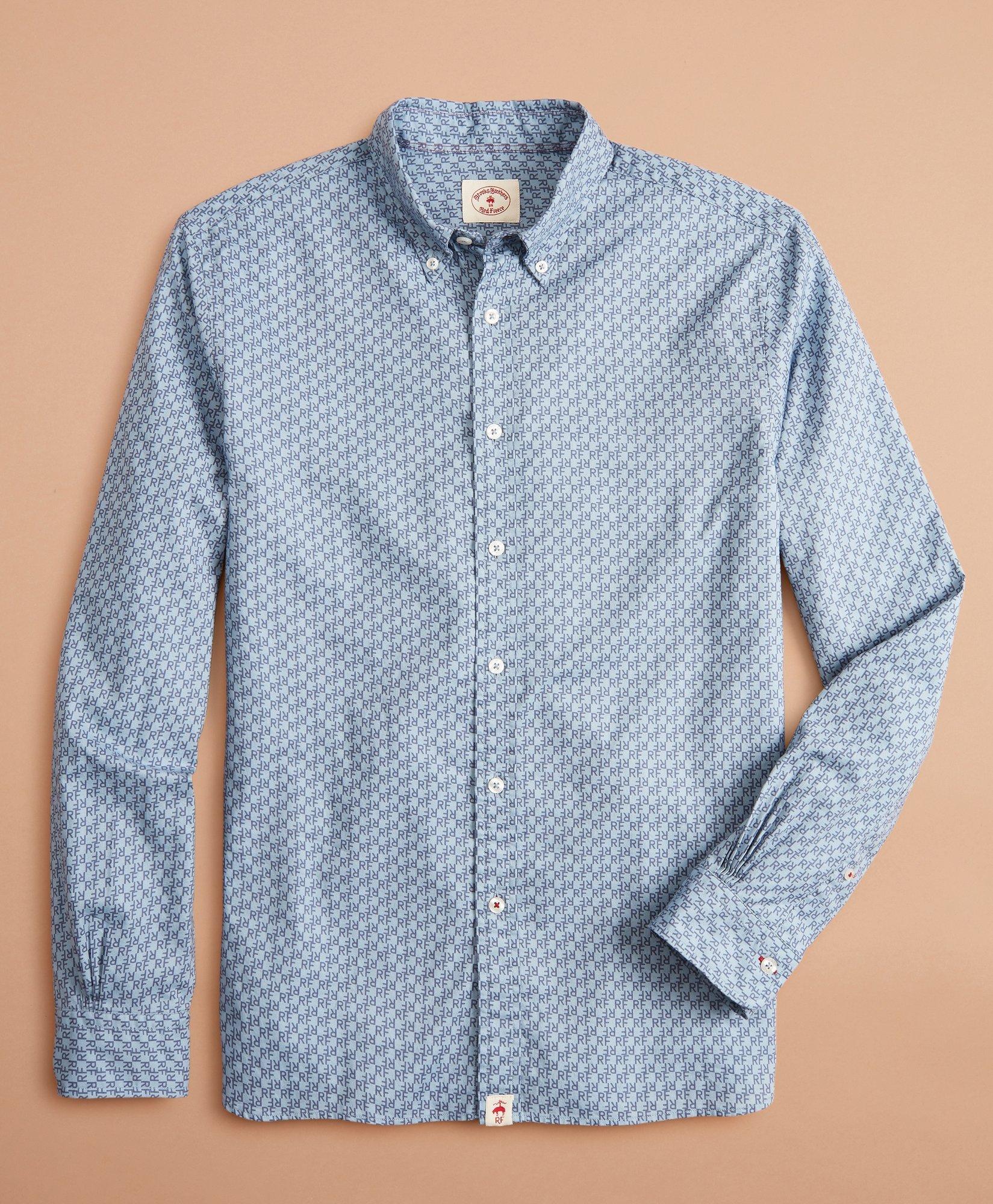 Indigo Red Fleece Print Shirt