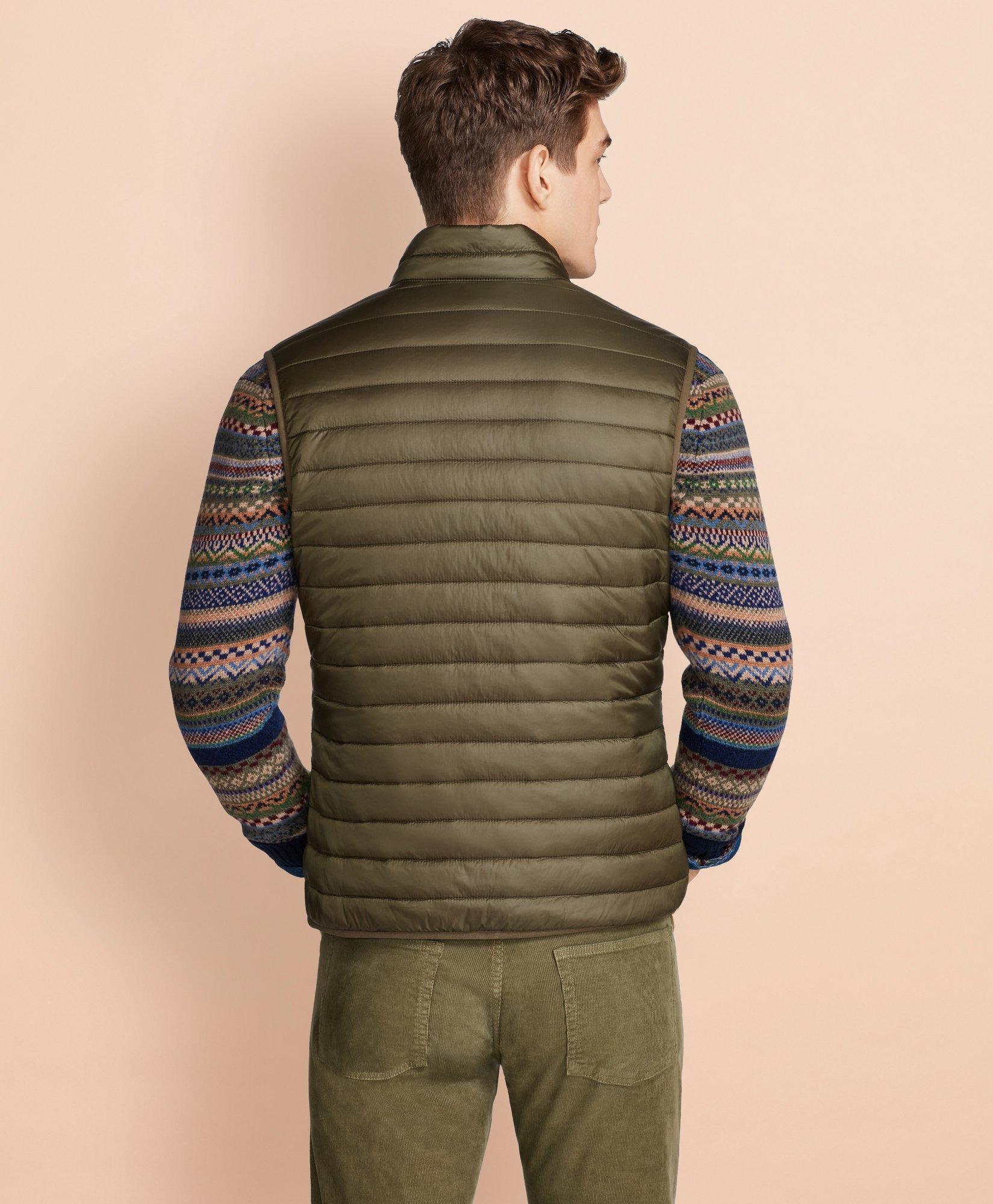 Brooks Brothers Nylon Puff Vest Olive Mポロのストック