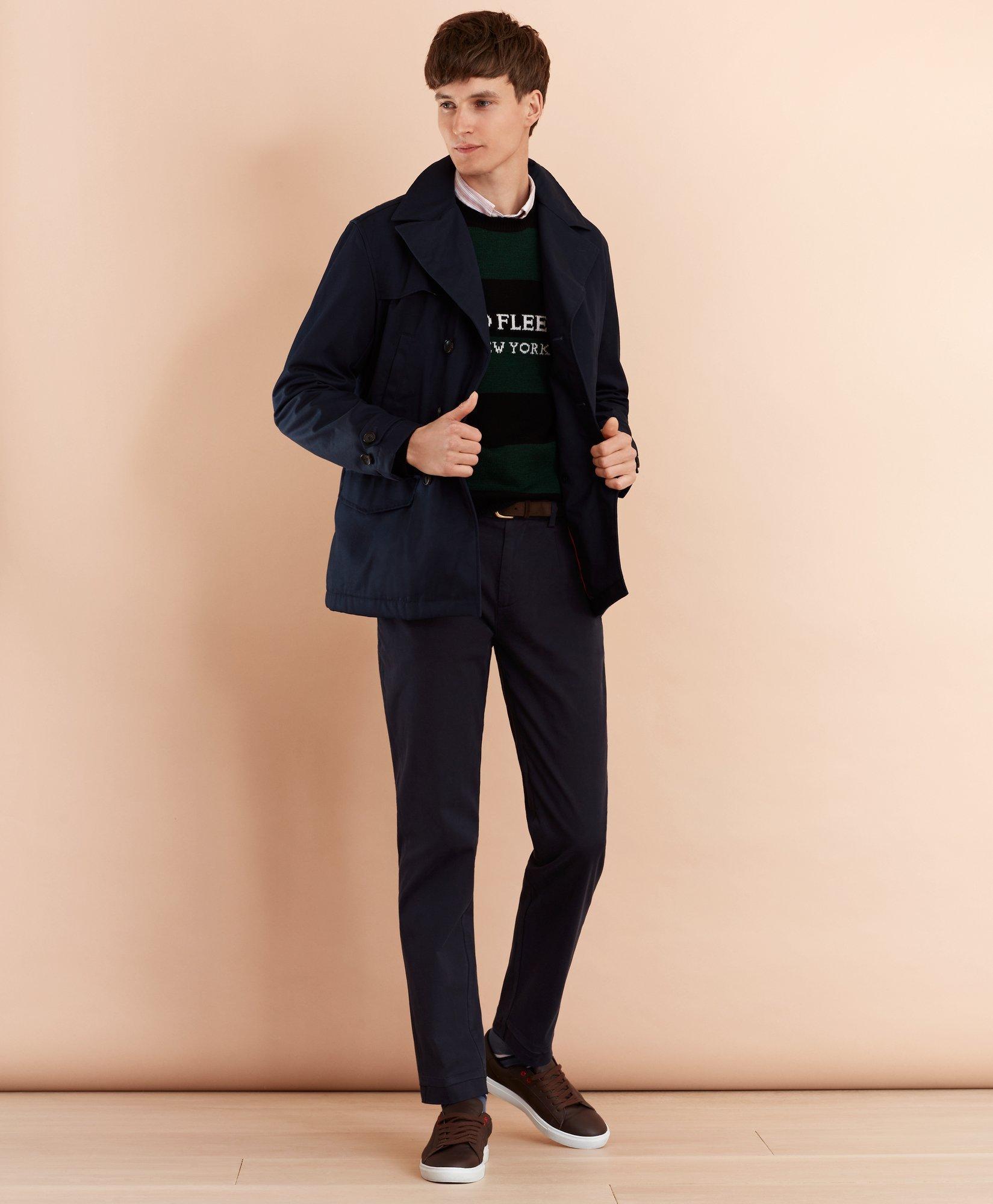 Lightweight Cotton Twill Peacoat